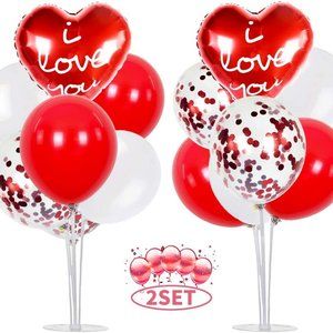 Loving Balloon Party Decoration 2 Set Stand Holder